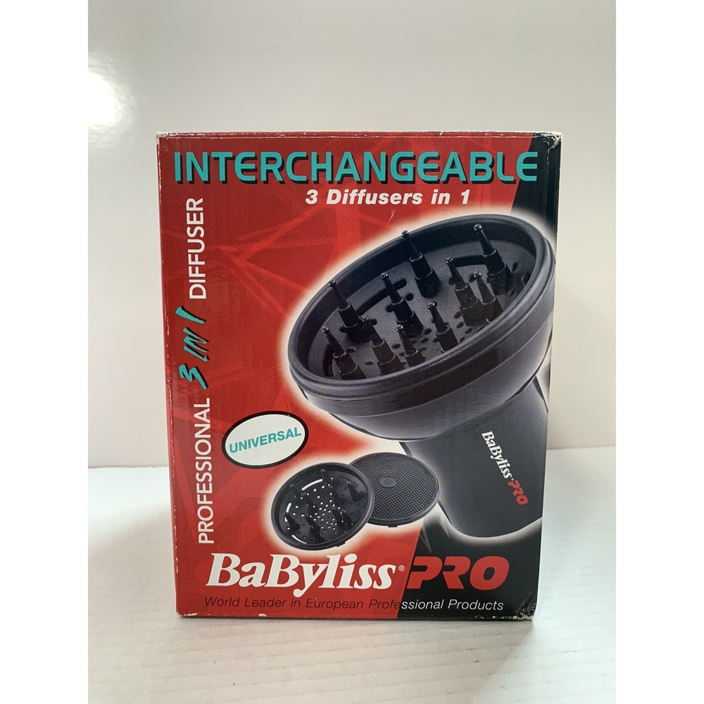 NEW Babyliss Pro Universal Diffuser Interchangeable Faceplate 3 in 1 BABD05C